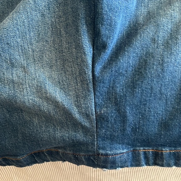 J Crew denim pencil skirt with with front copper buttons - Picture 11 of 12